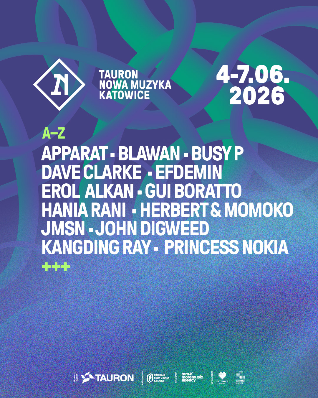 TNMK 2026 - Pełny lineup A-Z (4:5)