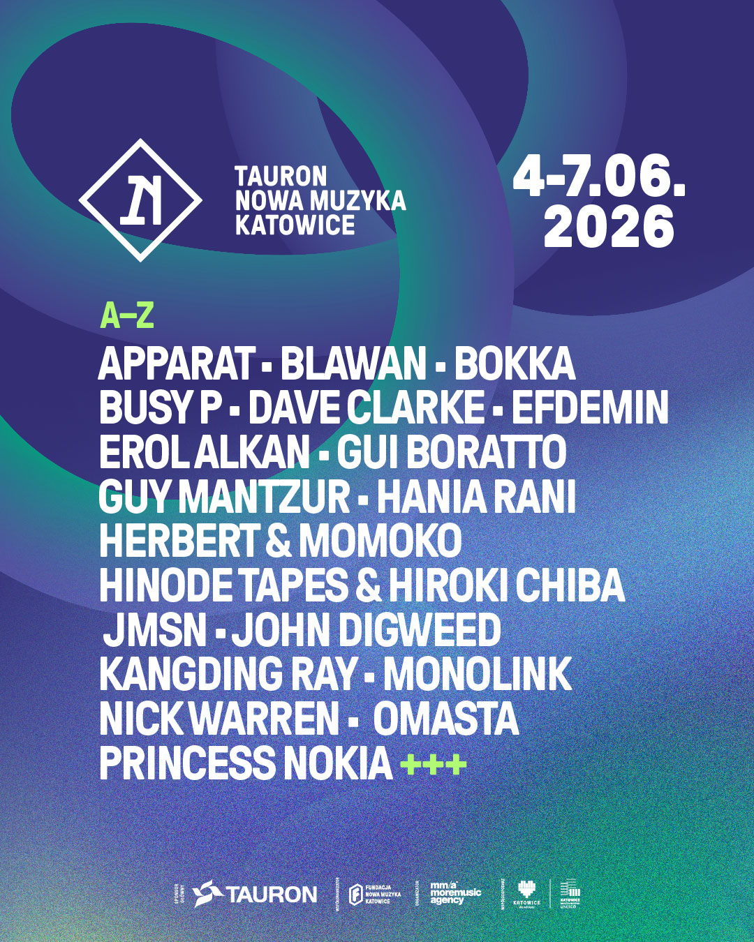 TNMK 2026 - Pełny lineup A-Z (4:5)