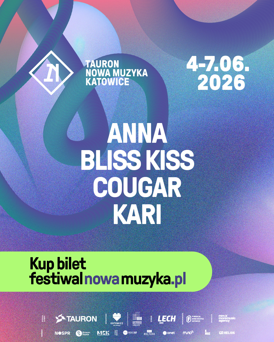 TNMK 2026 – ANNA, Bliss Kiss, Cougar, Kari – lineup z CTA (4:5)