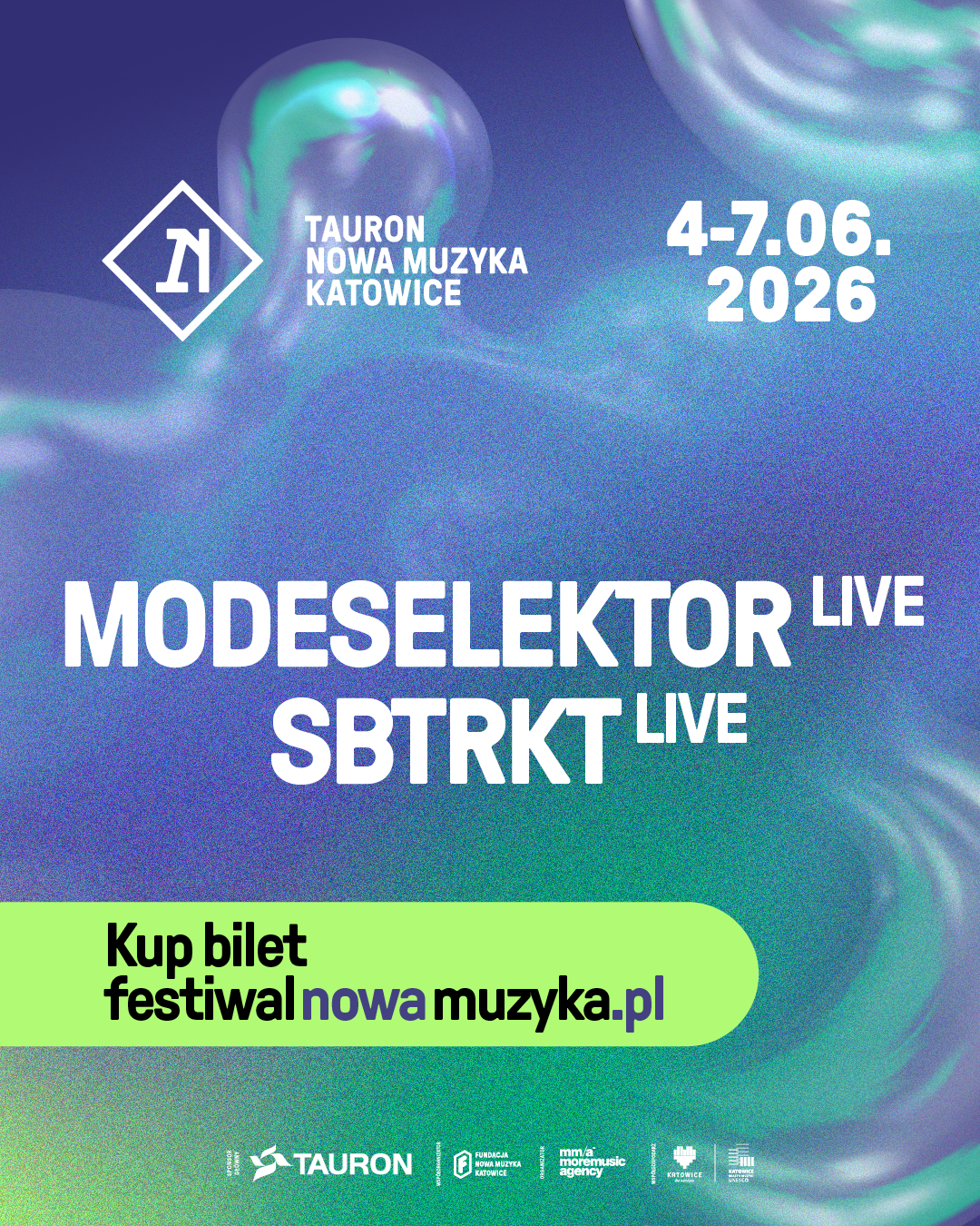 TNMK 2026 – Modeselektor LIVE & SBTRKT LIVE, lineup z CTA (4:5)