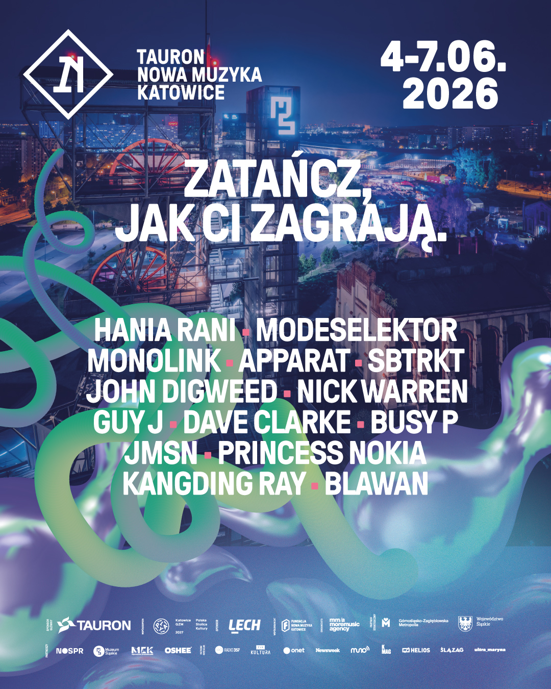 TNMK 2026 – Plakat Secret Stage – Zatańcz jak Ci zagrają (4:5)